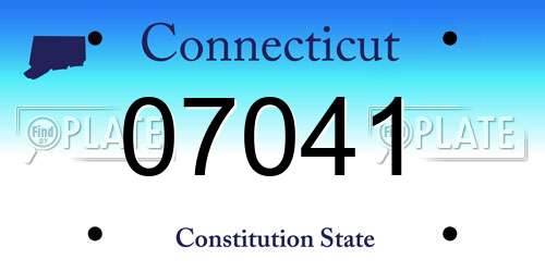 07041 Connecticut License Plate