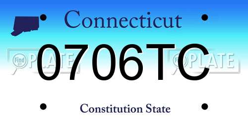 0706TC Connecticut License Plate