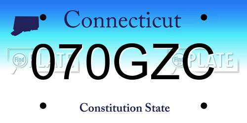 070GZC Connecticut License Plate