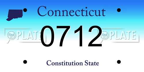 0712 Connecticut License Plate