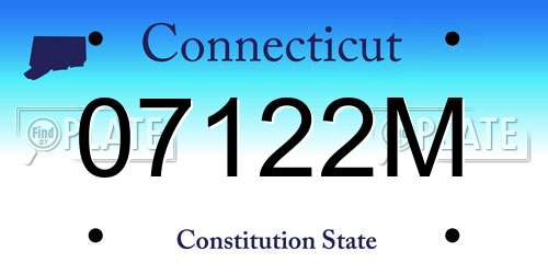 07122M Connecticut License Plate