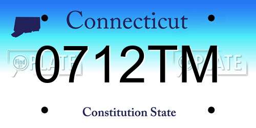 0712TM Connecticut License Plate