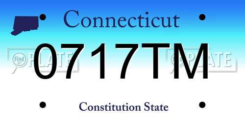 0717TM Connecticut License Plate