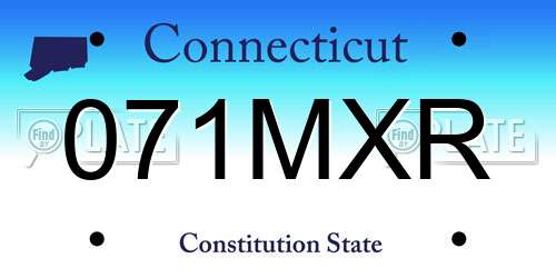 071MXR Connecticut License Plate
