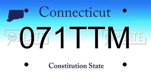 071TTM Connecticut License Plate