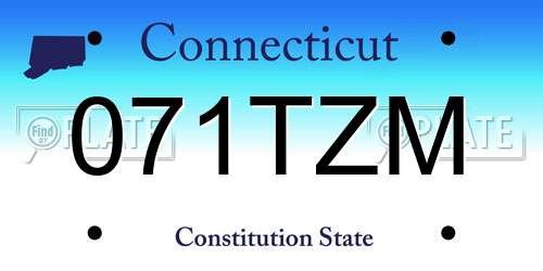 071TZM Connecticut License Plate