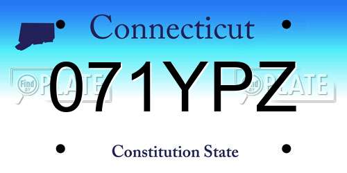 071YPZ Connecticut License Plate