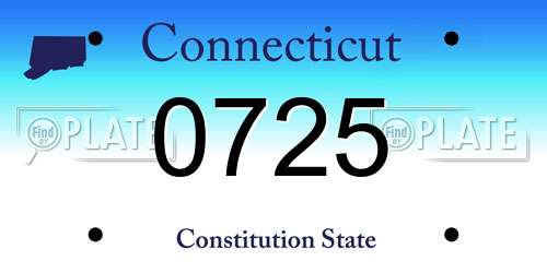 0725 Connecticut License Plate