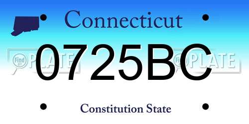 0725BC Connecticut License Plate