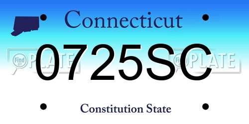 0725SC Connecticut License Plate