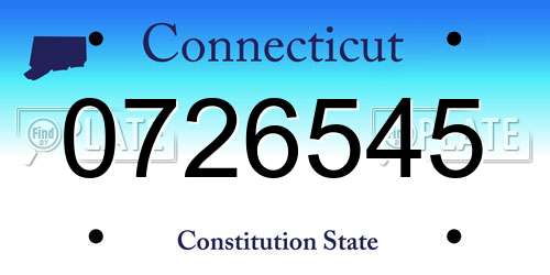 0726545 Connecticut License Plate