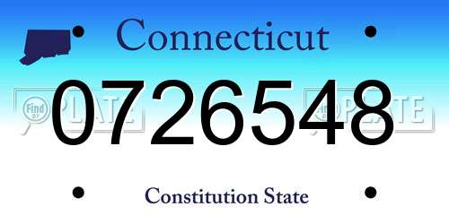 0726548 Connecticut License Plate