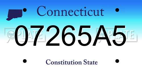 07265A5 Connecticut License Plate
