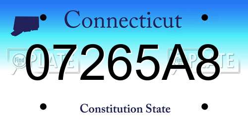 07265A8 Connecticut License Plate