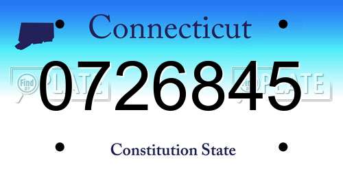0726845 Connecticut License Plate