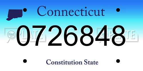 0726848 Connecticut License Plate
