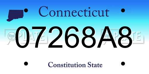 07268A8 Connecticut License Plate