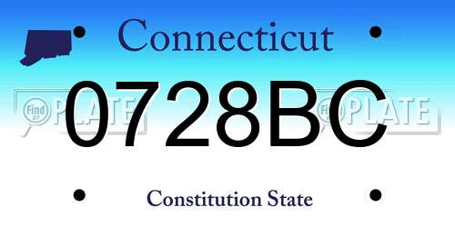 0728BC Connecticut License Plate