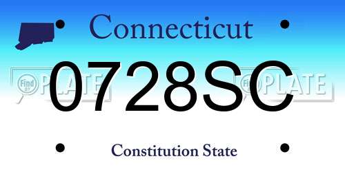0728SC Connecticut License Plate