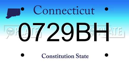 0729BH Connecticut License Plate