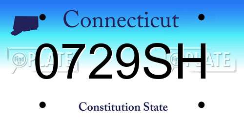 0729SH Connecticut License Plate