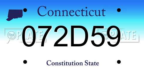 072D59 Connecticut License Plate