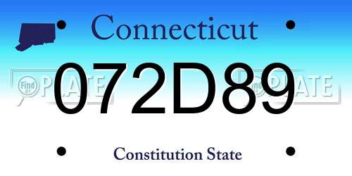 072D89 Connecticut License Plate