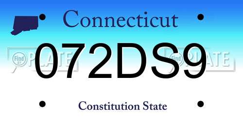 072DS9 Connecticut License Plate