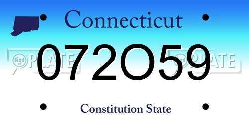 072O59 Connecticut License Plate