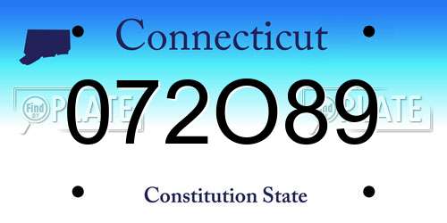 072O89 Connecticut License Plate