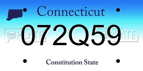072Q59 Connecticut License Plate