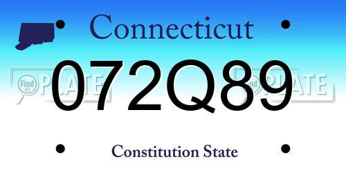 072Q89 Connecticut License Plate