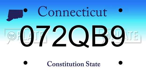 072QB9 Connecticut License Plate