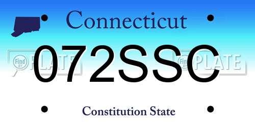 072SSC Connecticut License Plate