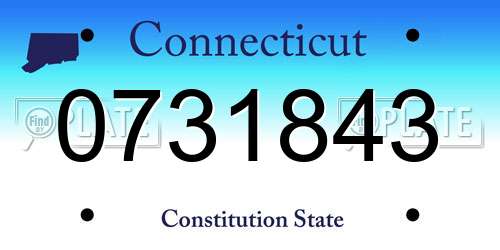 0731843 Connecticut License Plate