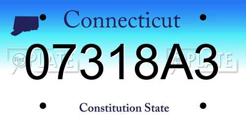 07318A3 Connecticut License Plate