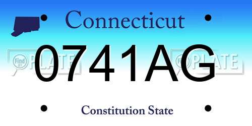 0741AG Connecticut License Plate