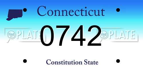 0742 Connecticut License Plate