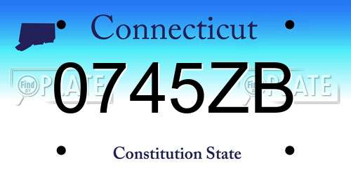 0745ZB Connecticut License Plate