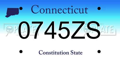 0745ZS Connecticut License Plate