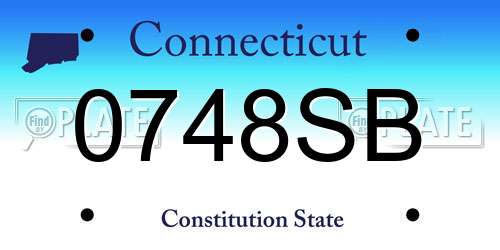 0748SB Connecticut License Plate