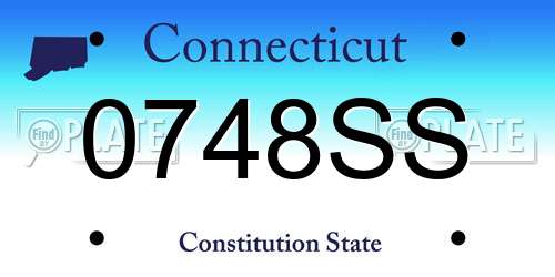 0748SS Connecticut License Plate