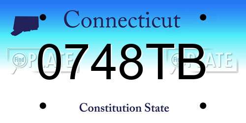 0748TB Connecticut License Plate