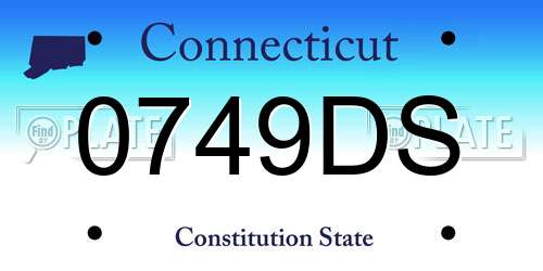 0749DS Connecticut License Plate