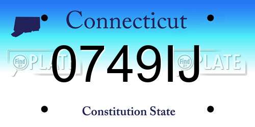 0749IJ Connecticut License Plate