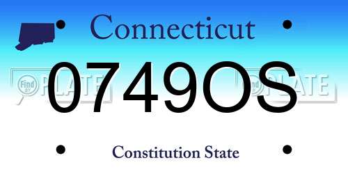 0749OS Connecticut License Plate