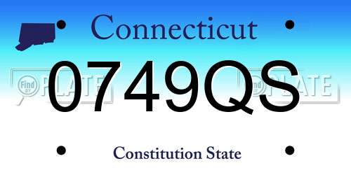 0749QS Connecticut License Plate