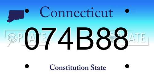 074B88 Connecticut License Plate