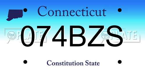 074BZS Connecticut License Plate