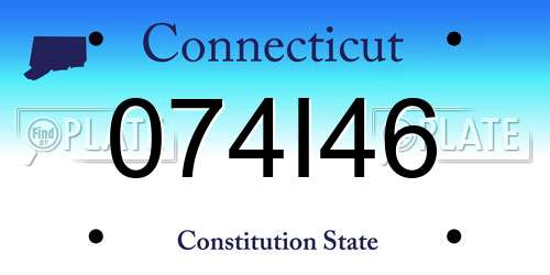 074I46 Connecticut License Plate